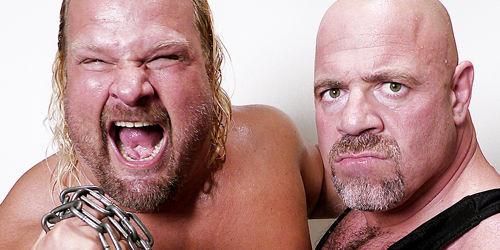 Wrestlers Jumbo Joe Gunns and Andrew Anderson